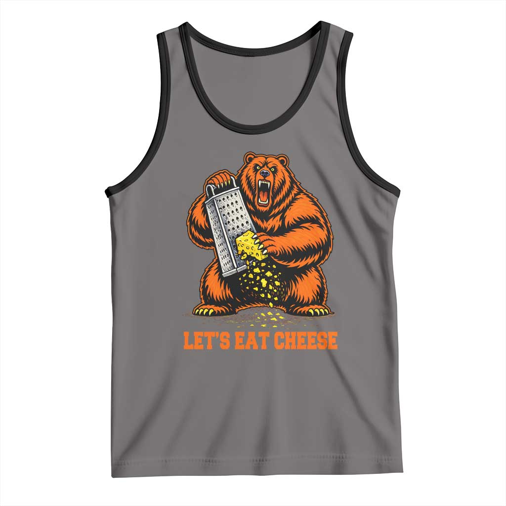 Angry Bear Grating Let's Eat Cheese Tank Top CFB Game Day Sport Fan TS10 Deep Heather Black Print Your Wear
