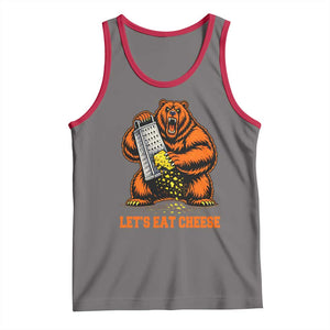 Angry Bear Grating Let's Eat Cheese Tank Top CFB Game Day Sport Fan TS10 Deep Heather Red Print Your Wear