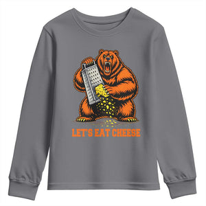 Angry Bear Grating Let's Eat Cheese Youth Sweatshirt CFB Game Day Sport Fan TS10 Charcoal Print Your Wear