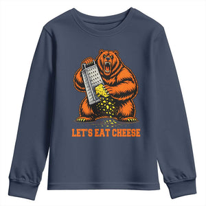 Angry Bear Grating Let's Eat Cheese Youth Sweatshirt CFB Game Day Sport Fan TS10 Navy Print Your Wear