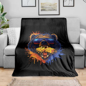 Angry Bear Lets Eat Cheese Throw Blanket CFB Game Day Sport Fan TS10 Print Your Wear