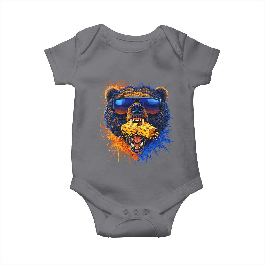 Angry Bear Lets Eat Cheese Baby Onesie CFB Game Day Sport Fan TS10 Charcoal Print Your Wear