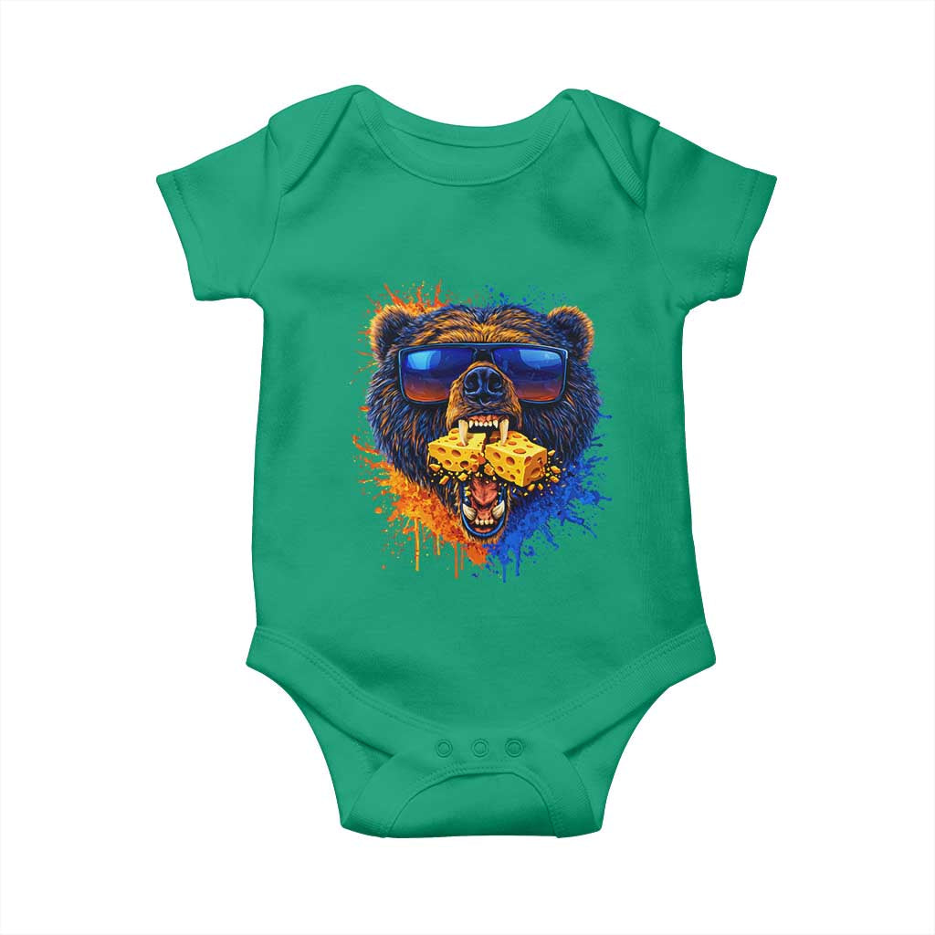 Angry Bear Lets Eat Cheese Baby Onesie CFB Game Day Sport Fan TS10 Irish Green Print Your Wear