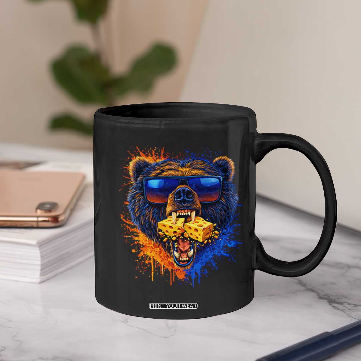 Angry Bear Lets Eat Cheese Coffee Mug CFB Game Day Sport Fan TS10 Print Your Wear