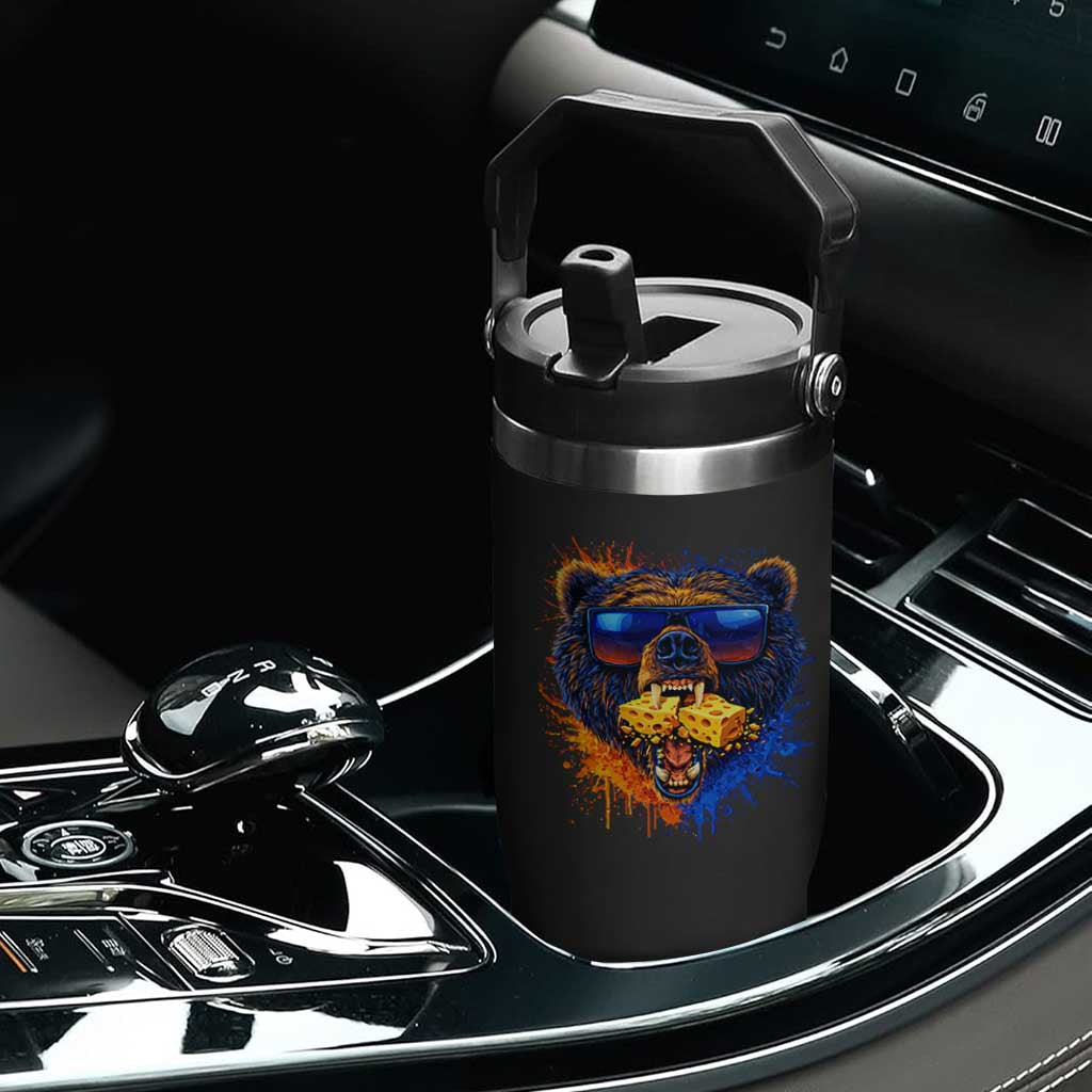 Angry Bear Lets Eat Cheese Flip Straw Tumbler CFB Game Day Sport Fan TS10 Print Your Wear