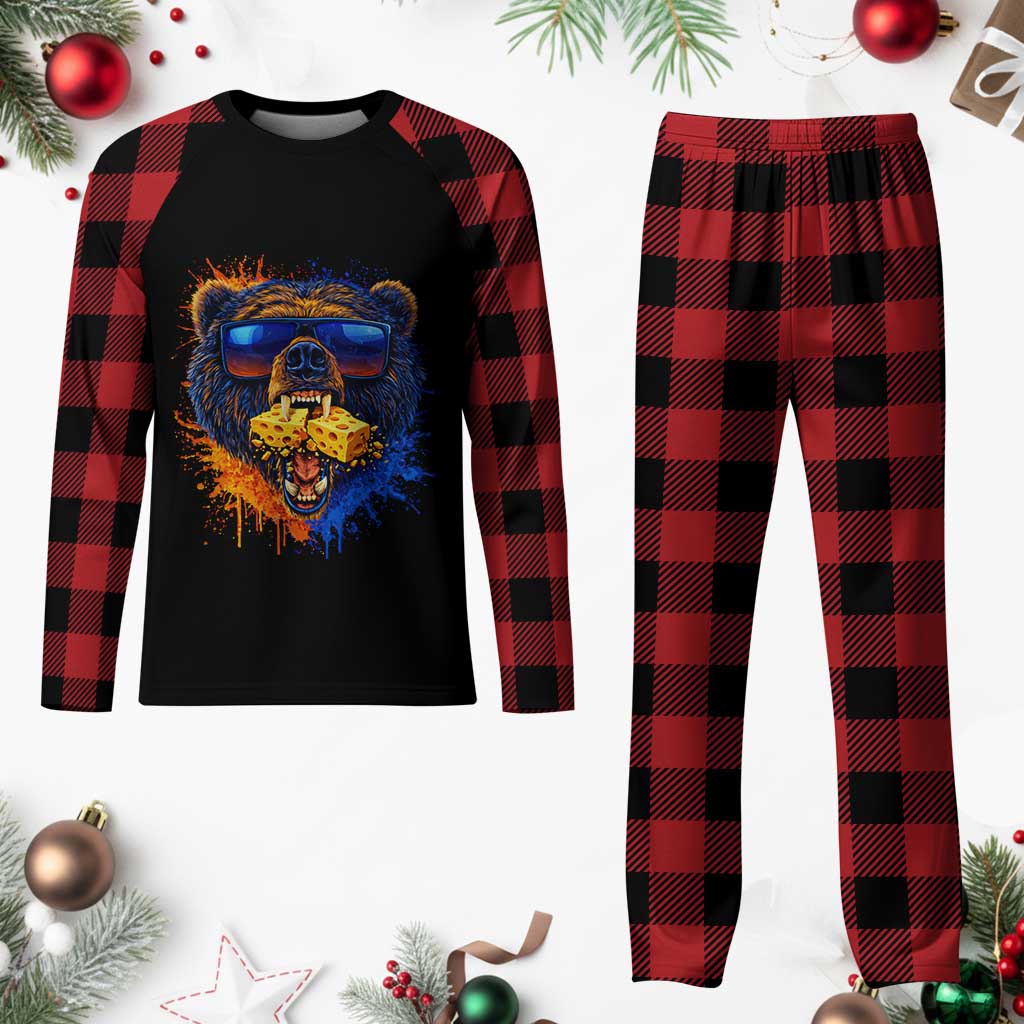 Angry Bear Lets Eat Cheese Plaid Pajama Set CFB Game Day Sport Fan TS10 Buffalo Plaid Print Your Wear