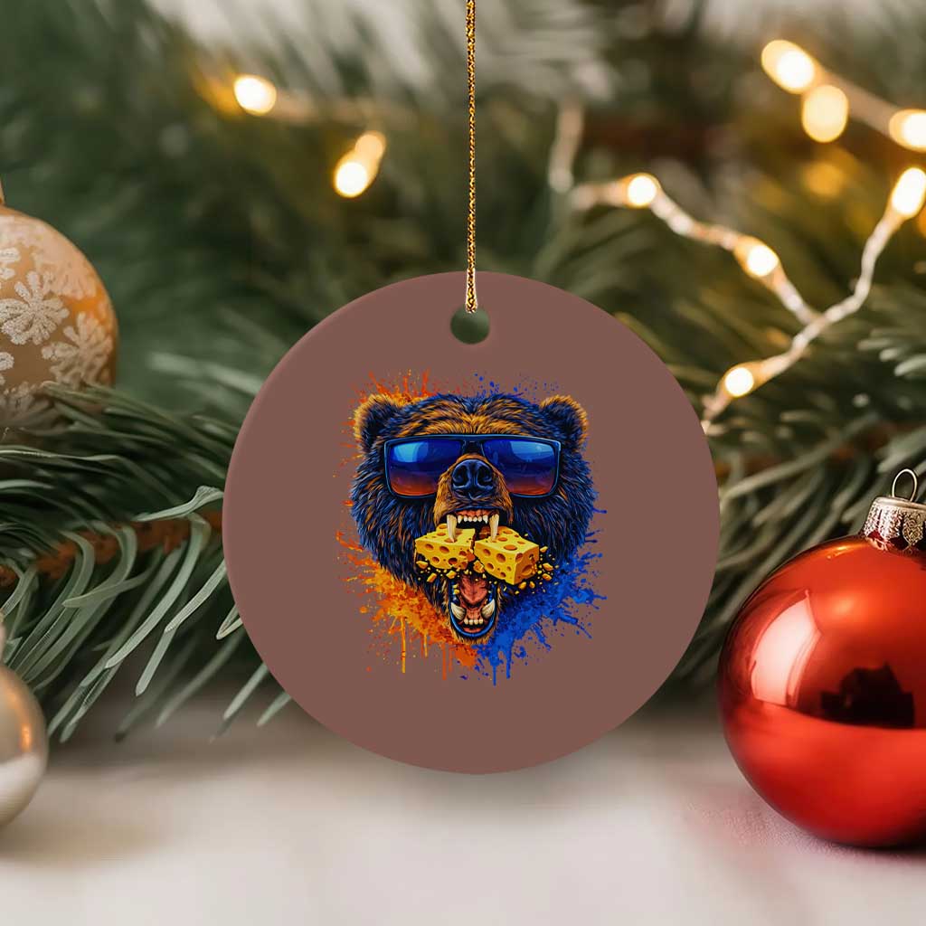 Angry Bear Lets Eat Cheese Ceramic Ornament CFB Game Day Sport Fan TS10 1pc Mocha Print Your Wear
