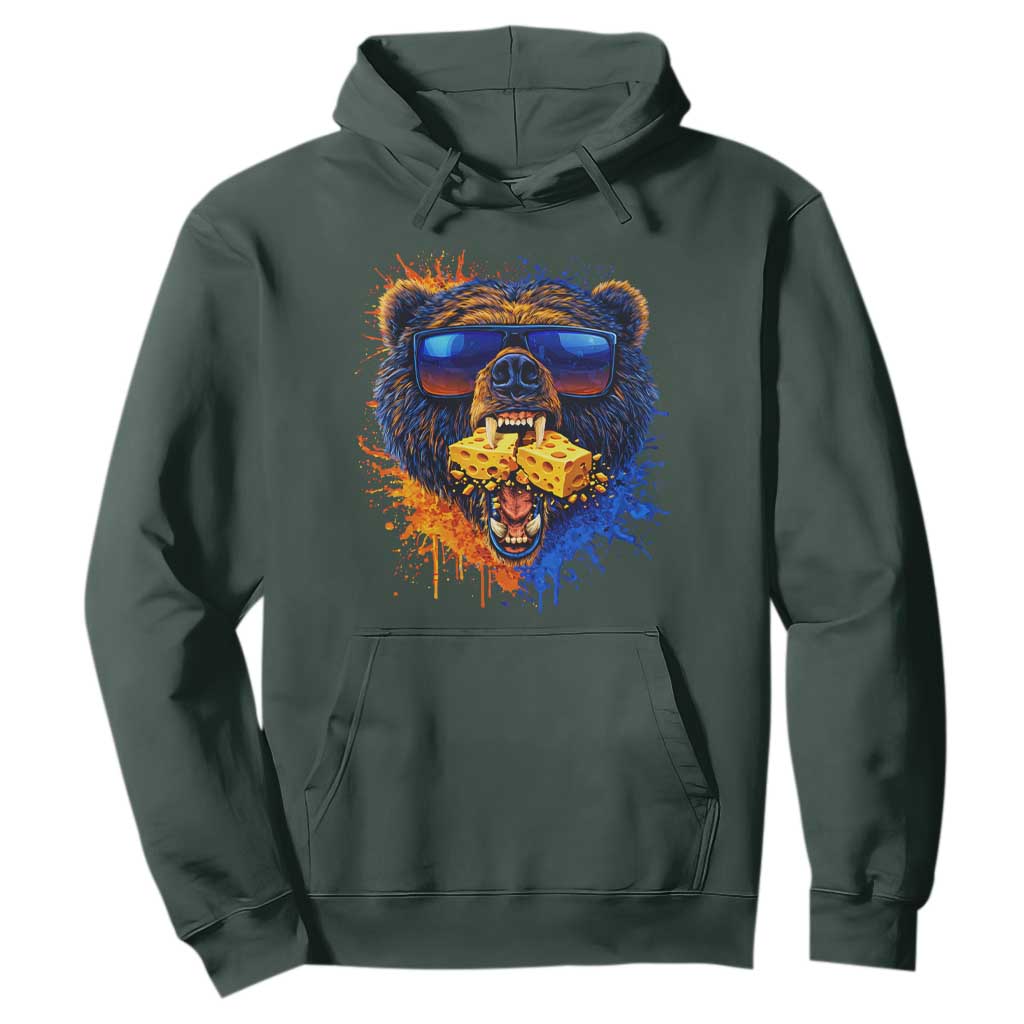 Angry Bear Lets Eat Cheese Hoodie CFB Game Day Sport Fan TS10 Dark Forest Green Print Your Wear