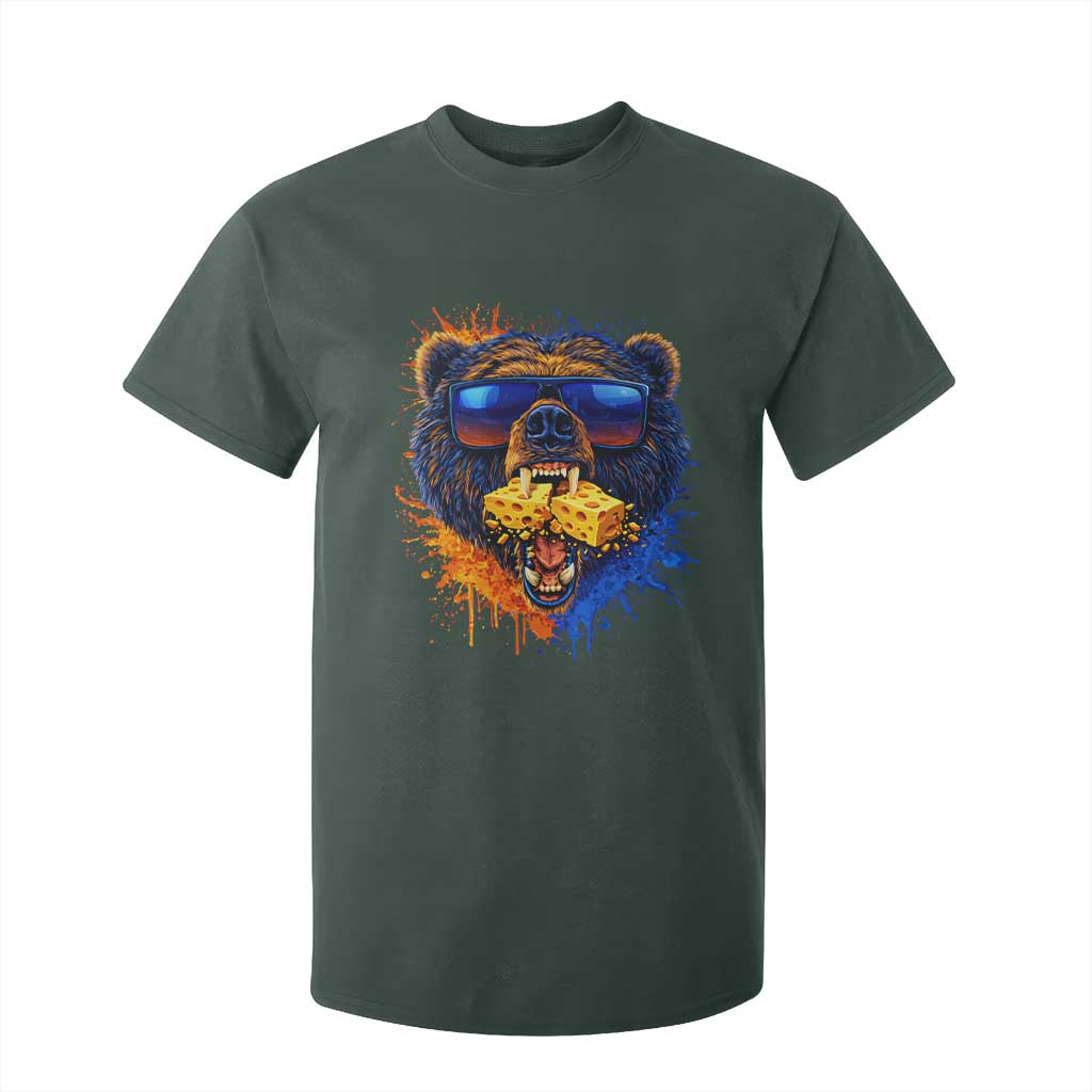 Angry Bear Lets Eat Cheese T Shirt For Kid CFB Game Day Sport Fan TS10 Dark Forest Green Print Your Wear