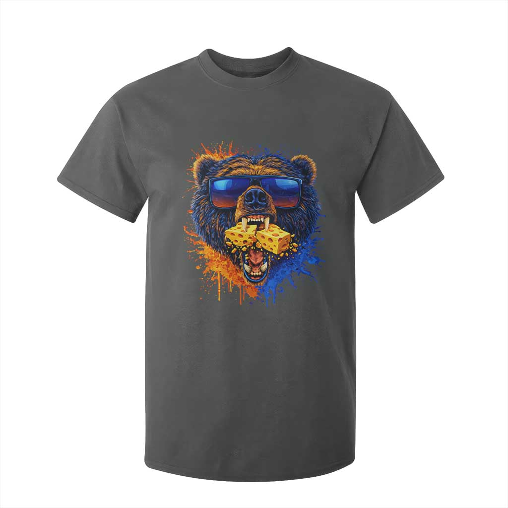 Angry Bear Lets Eat Cheese T Shirt For Kid CFB Game Day Sport Fan TS10 Dark Heather Print Your Wear