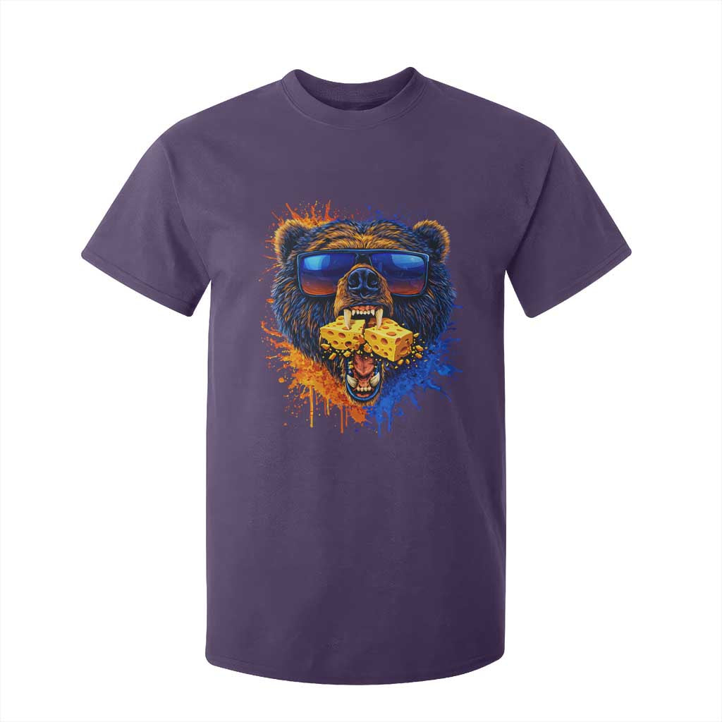 Angry Bear Lets Eat Cheese T Shirt For Kid CFB Game Day Sport Fan TS10 Purple Print Your Wear