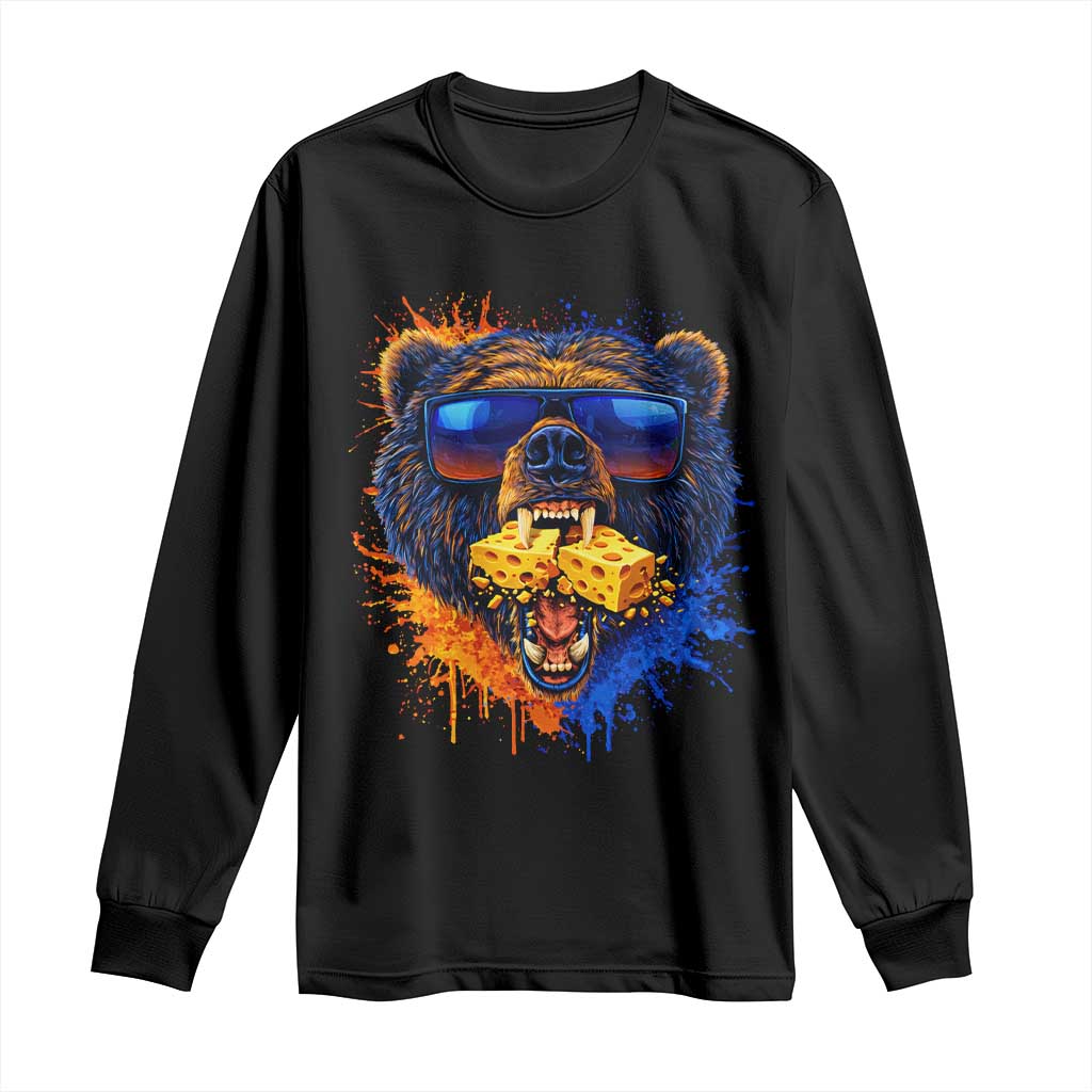 Angry Bear Lets Eat Cheese Long Sleeve Shirt CFB Game Day Sport Fan TS10 Black Print Your Wear