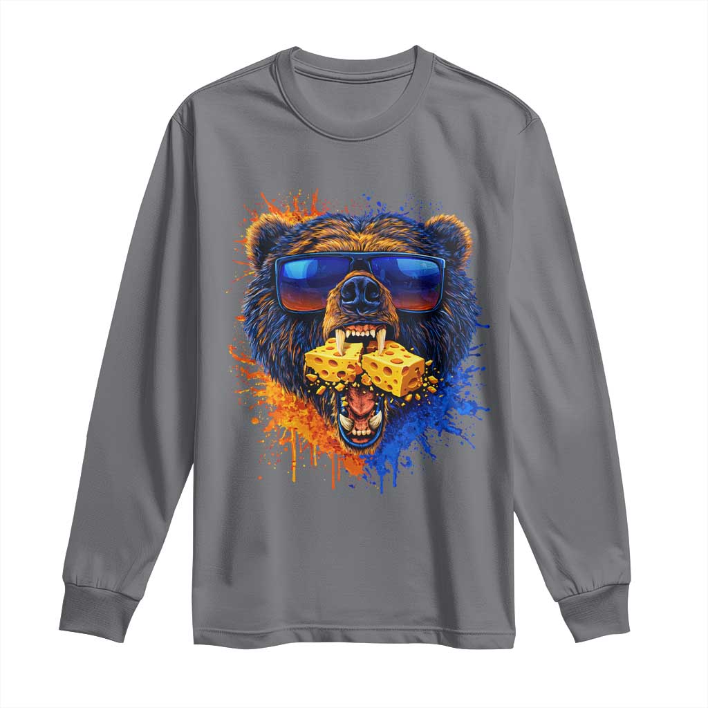 Angry Bear Lets Eat Cheese Long Sleeve Shirt CFB Game Day Sport Fan TS10 Charcoal Print Your Wear