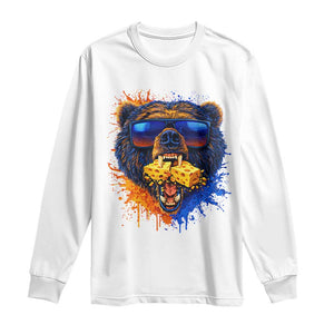 Angry Bear Lets Eat Cheese Long Sleeve Shirt CFB Game Day Sport Fan TS10 White Print Your Wear