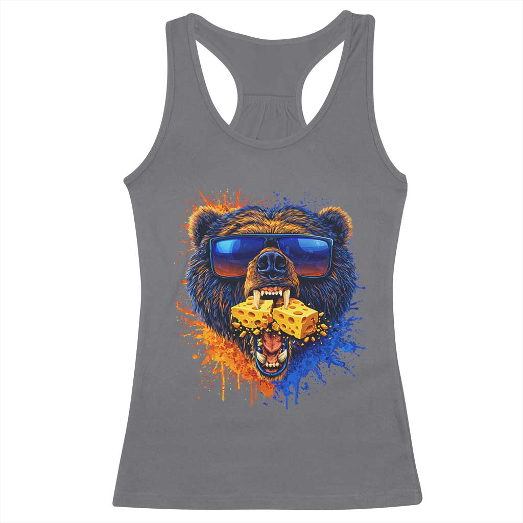 Angry Bear Lets Eat Cheese Racerback Tank Top CFB Game Day Sport Fan TS10 Charcoal Print Your Wear