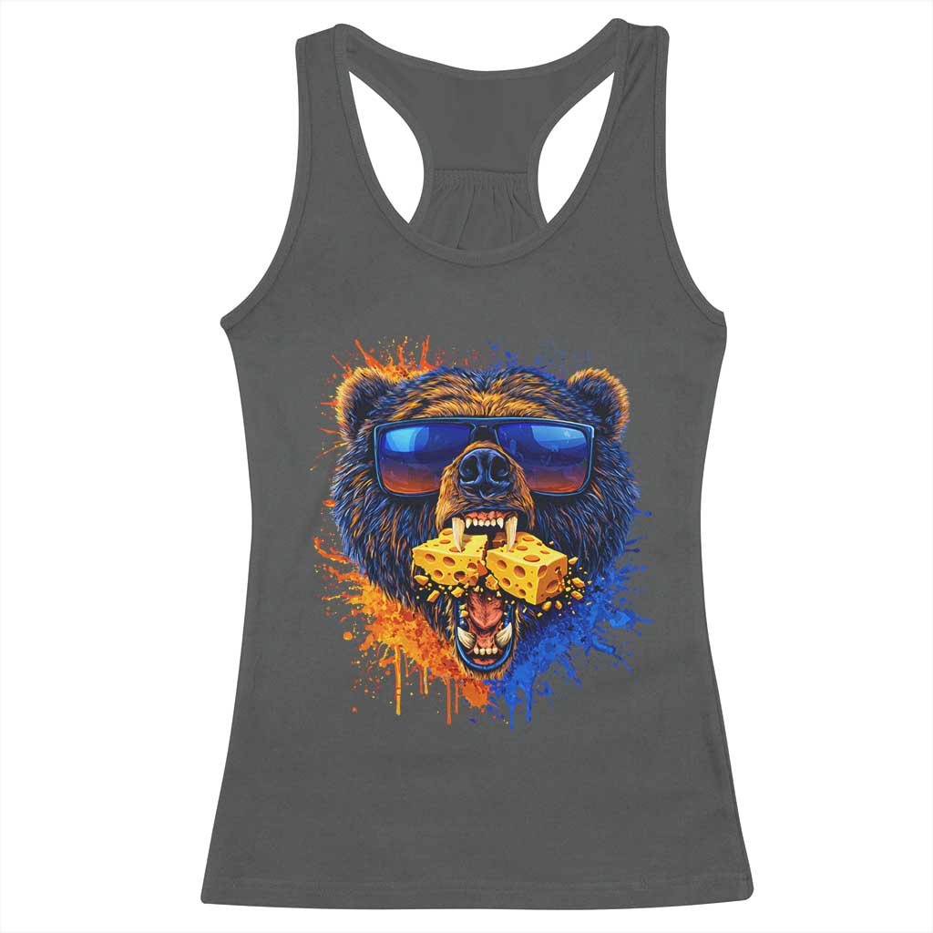 Angry Bear Lets Eat Cheese Racerback Tank Top CFB Game Day Sport Fan TS10 Dark Heather Print Your Wear