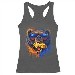 Angry Bear Lets Eat Cheese Racerback Tank Top CFB Game Day Sport Fan TS10 Dark Heather Print Your Wear