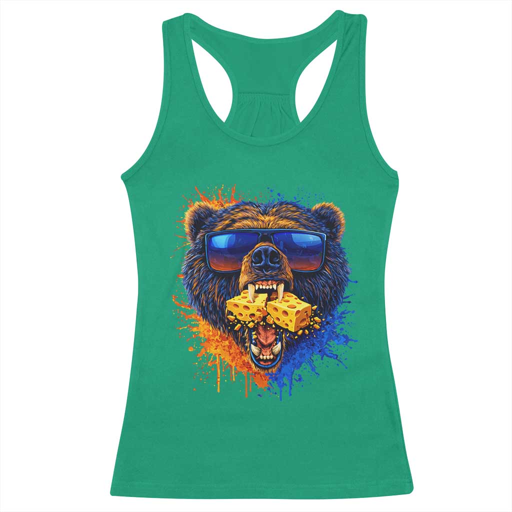 Angry Bear Lets Eat Cheese Racerback Tank Top CFB Game Day Sport Fan TS10 Irish Green Print Your Wear