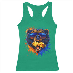 Angry Bear Lets Eat Cheese Racerback Tank Top CFB Game Day Sport Fan TS10 Irish Green Print Your Wear
