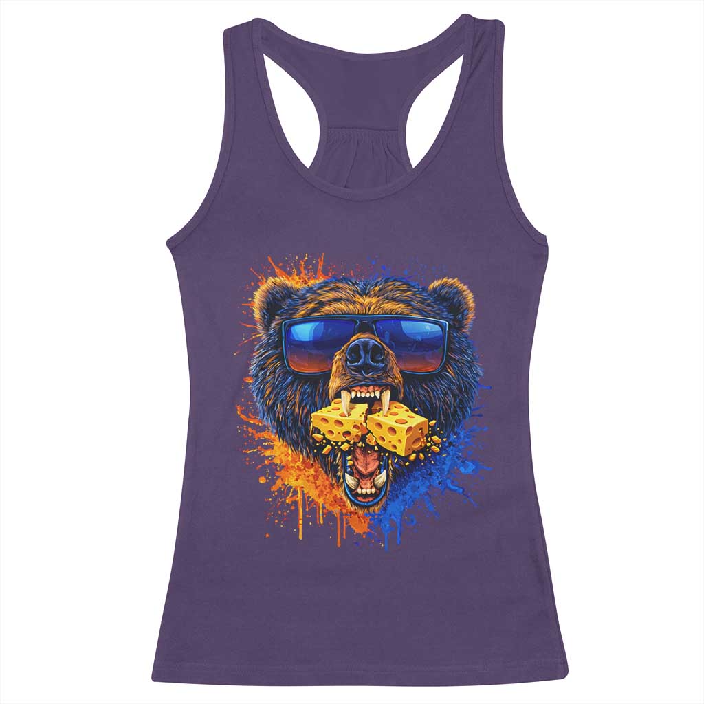 Angry Bear Lets Eat Cheese Racerback Tank Top CFB Game Day Sport Fan TS10 Purple Print Your Wear