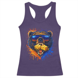 Angry Bear Lets Eat Cheese Racerback Tank Top CFB Game Day Sport Fan TS10 Purple Print Your Wear