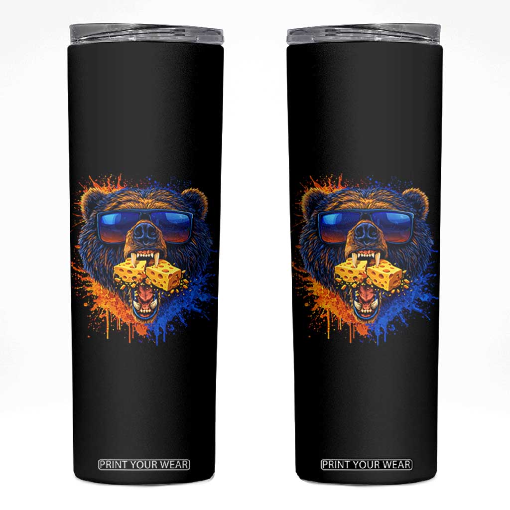 Angry Bear Lets Eat Cheese Skinny Tumbler CFB Game Day Sport Fan TS10 Black Print Your Wear