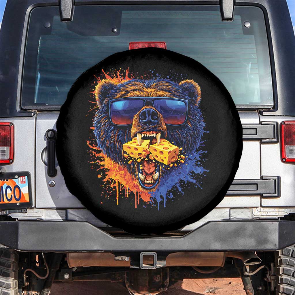 Angry Bear Lets Eat Cheese Spare Tire Cover CFB Game Day Sport Fan TS10 No hole Black Print Your Wear