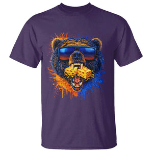 Angry Bear Lets Eat Cheese T Shirt CFB Game Day Sport Fan TS10 Purple Print Your Wear