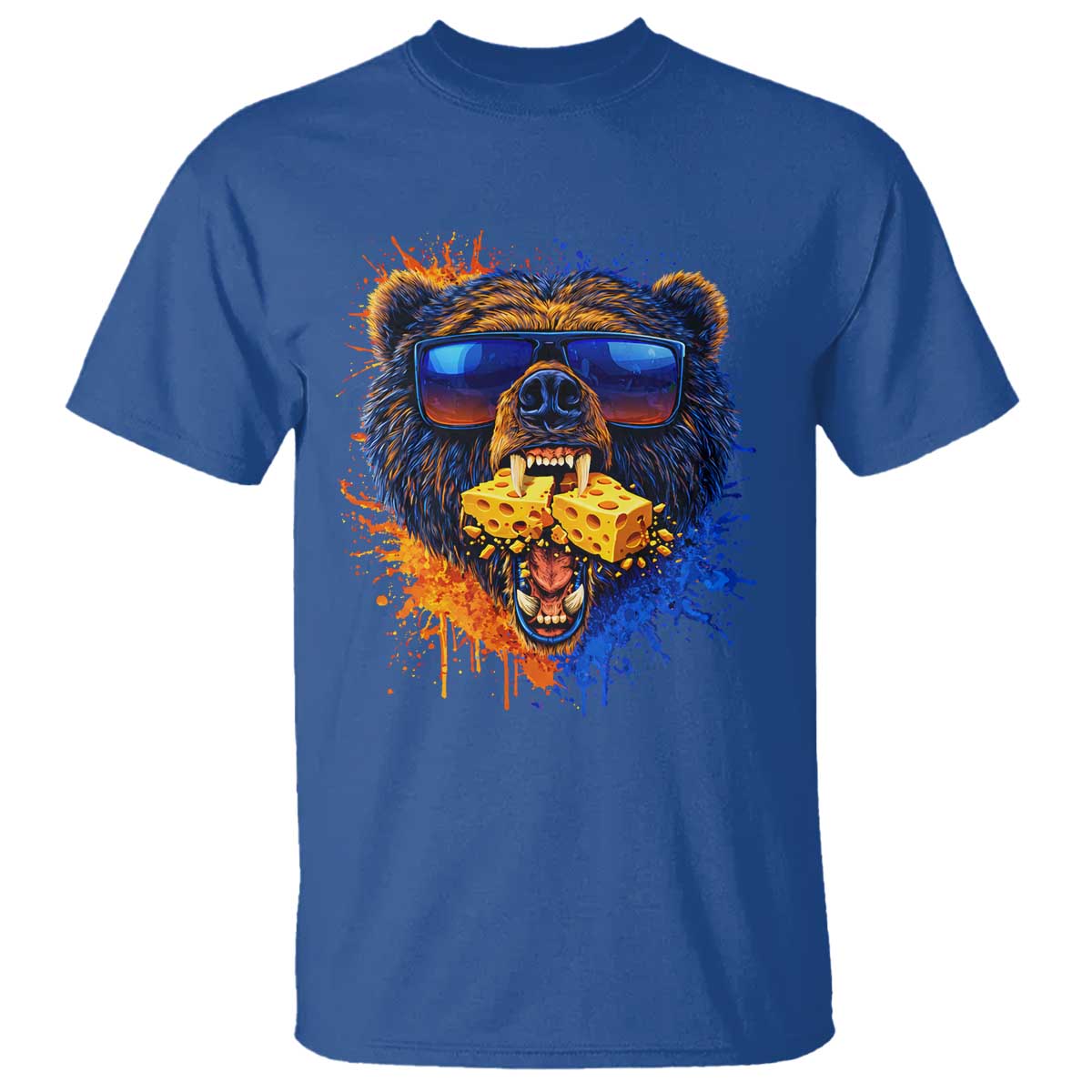 Angry Bear Lets Eat Cheese T Shirt CFB Game Day Sport Fan TS10 Royal Blue Print Your Wear