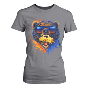 Angry Bear Lets Eat Cheese T Shirt For Women CFB Game Day Sport Fan TS10 Charcoal Print Your Wear