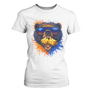 Angry Bear Lets Eat Cheese T Shirt For Women CFB Game Day Sport Fan TS10 White Print Your Wear