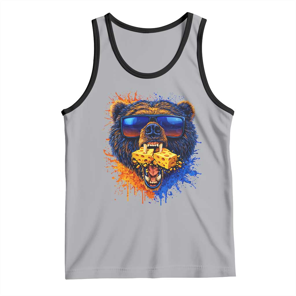 Angry Bear Lets Eat Cheese Tank Top CFB Game Day Sport Fan TS10 Athletic Heather Black Print Your Wear