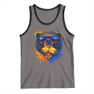 Angry Bear Lets Eat Cheese Tank Top CFB Game Day Sport Fan TS10 Deep Heather Black Print Your Wear