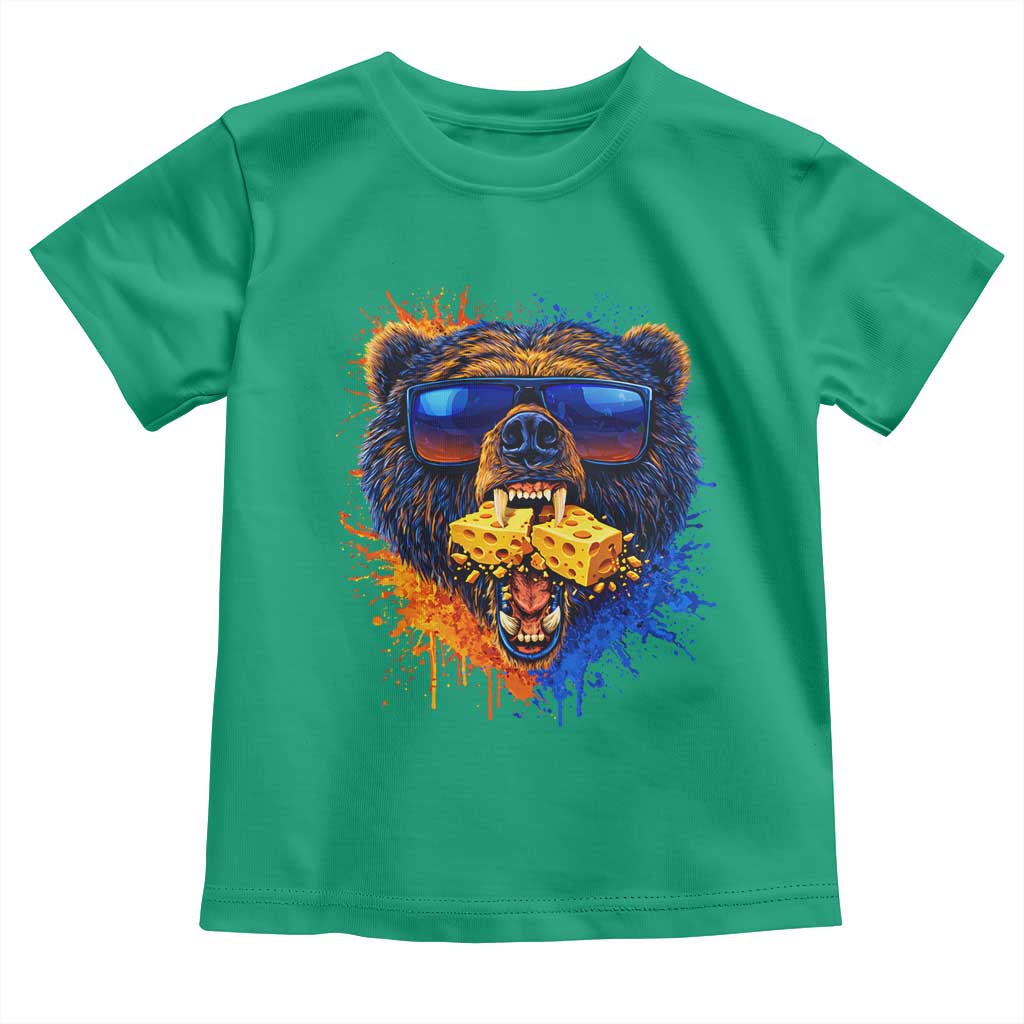 Angry Bear Lets Eat Cheese Toddler T Shirt CFB Game Day Sport Fan TS10 Irish Green Print Your Wear