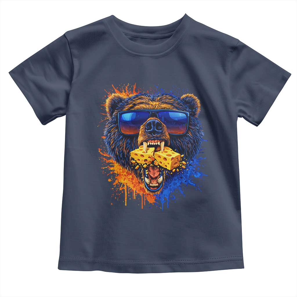 Angry Bear Lets Eat Cheese Toddler T Shirt CFB Game Day Sport Fan TS10 Navy Print Your Wear