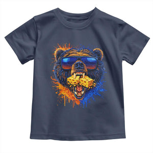 Angry Bear Lets Eat Cheese Toddler T Shirt CFB Game Day Sport Fan TS10 Navy Print Your Wear