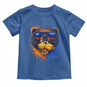 Angry Bear Lets Eat Cheese Toddler T Shirt CFB Game Day Sport Fan TS10 Royal Blue Print Your Wear