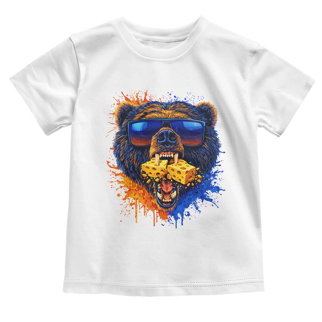 Angry Bear Lets Eat Cheese Toddler T Shirt CFB Game Day Sport Fan TS10 White Print Your Wear