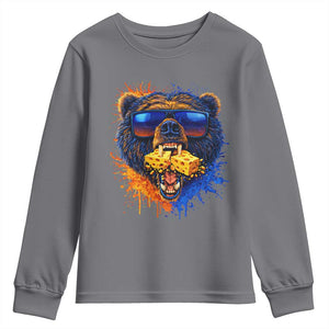 Angry Bear Lets Eat Cheese Youth Sweatshirt CFB Game Day Sport Fan TS10 Charcoal Print Your Wear