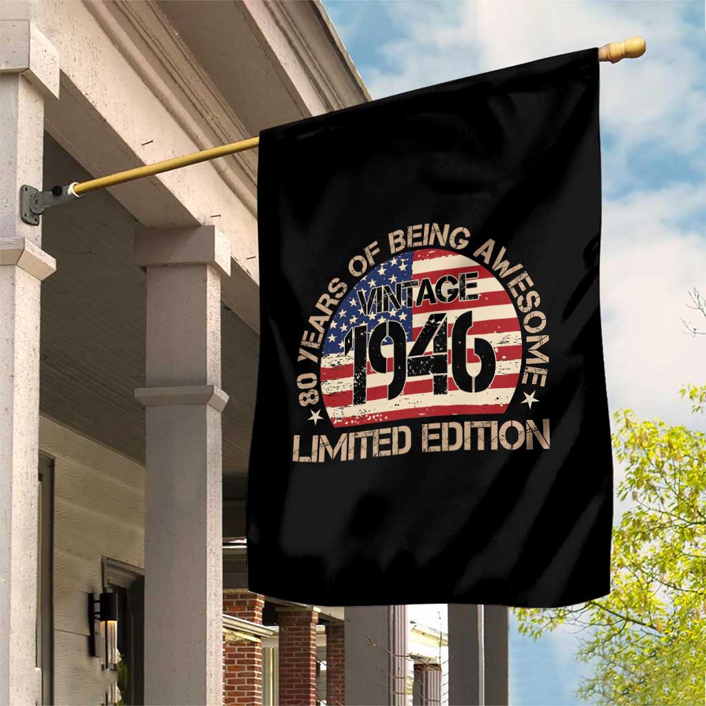 80th Birthday Garden Flag Vintage 1946 80 Year Old Birthday USA Flag TS10 Print Your Wear