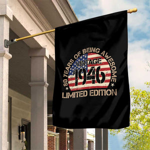 80th Birthday Garden Flag Vintage 1946 80 Year Old Birthday USA Flag TS10 Print Your Wear