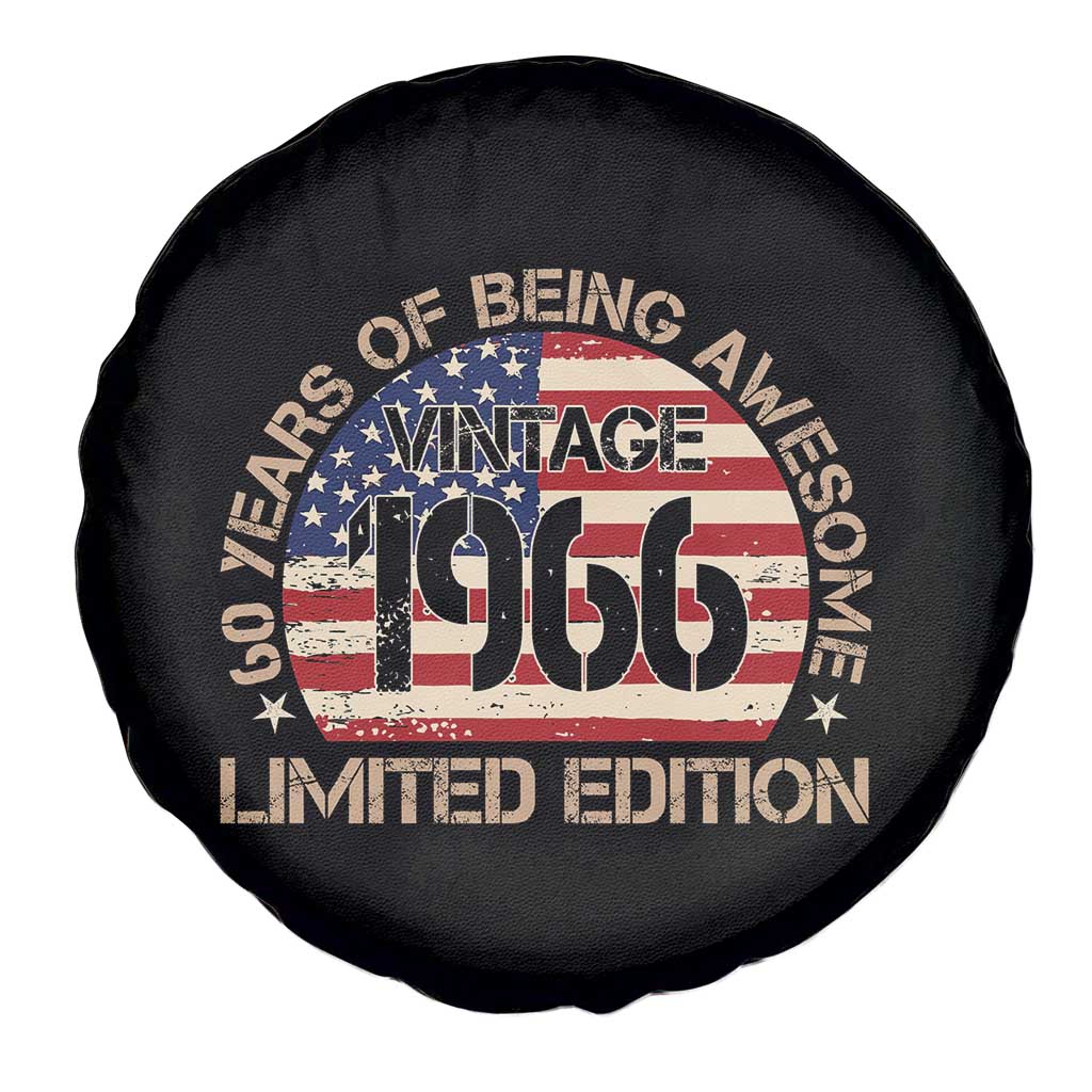 60th Birthday Spare Tire Cover Vintage 1966 60 Year Old Birthday USA Flag TS10 Print Your Wear