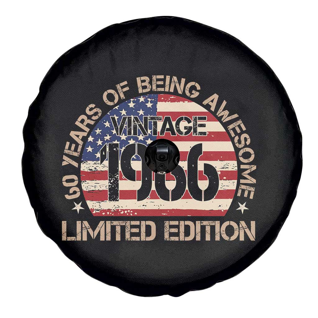 60th Birthday Spare Tire Cover Vintage 1966 60 Year Old Birthday USA Flag TS10 Print Your Wear