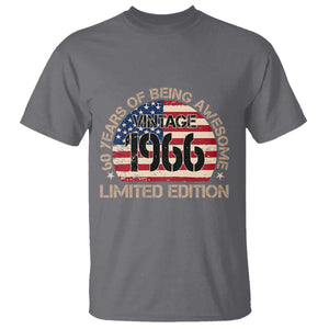 60th Birthday T Shirt - Vintage 1966 - 60 Year Old Birthday USA Flag TS10 Charcoal Print Your Wear