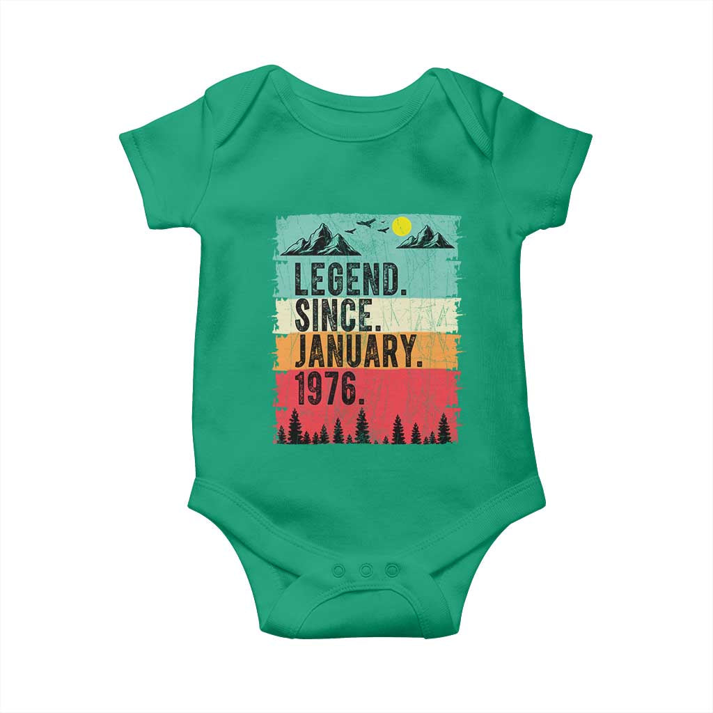 Personalized 1976 Birthday Baby Onesie Custom Date Vintage Retro 50th Birthday Gifts 50 Years Old TS10 Irish Green Print Your Wear