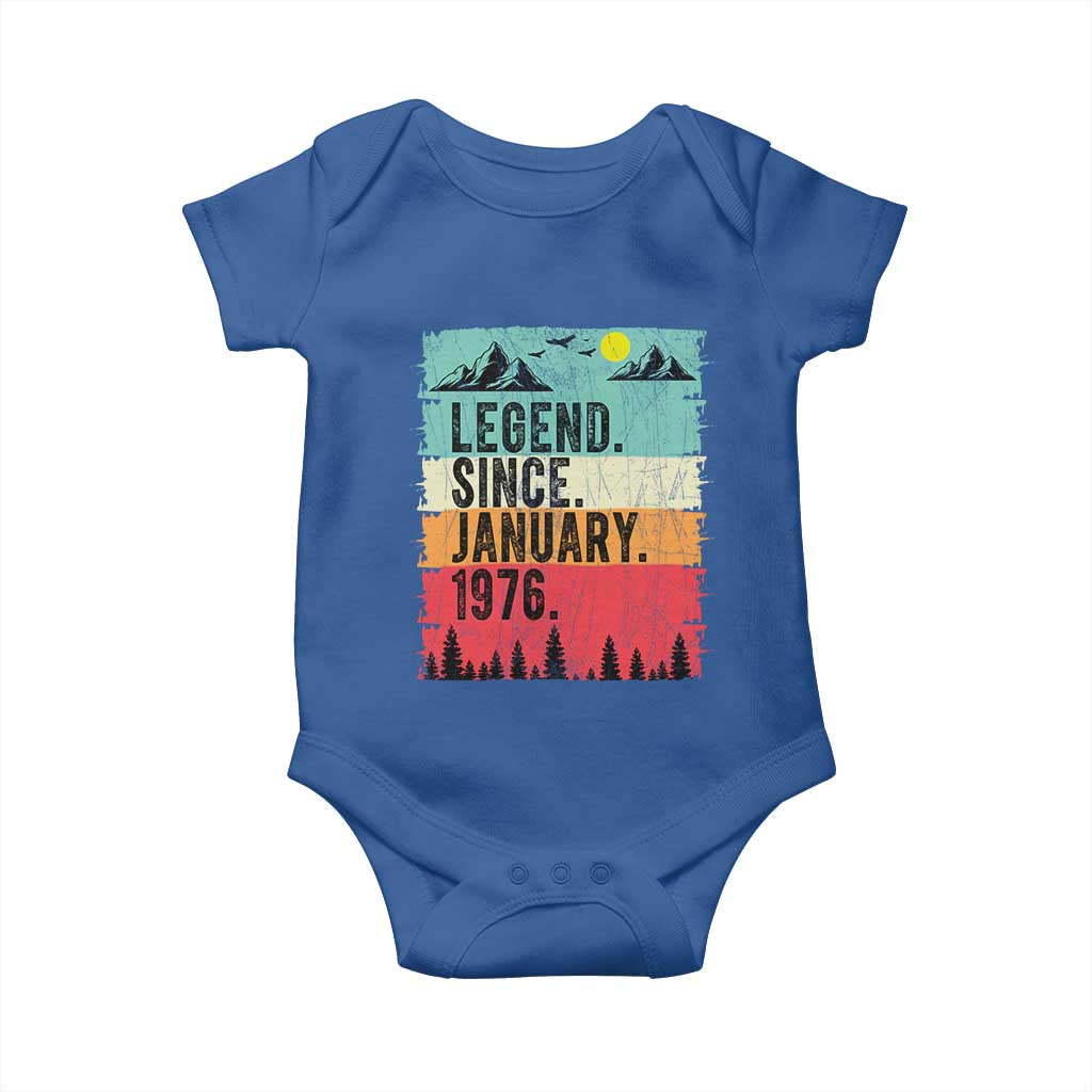 Personalized 1976 Birthday Baby Onesie Custom Date Vintage Retro 50th Birthday Gifts 50 Years Old TS10 Royal Blue Print Your Wear