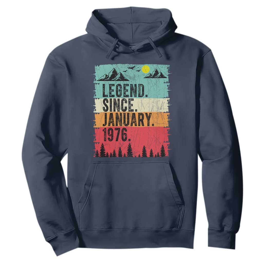 Personalized 1976 Birthday Hoodie Custom Date Vintage Retro 50th Birthday Gifts 50 Years Old TS10 Navy Print Your Wear