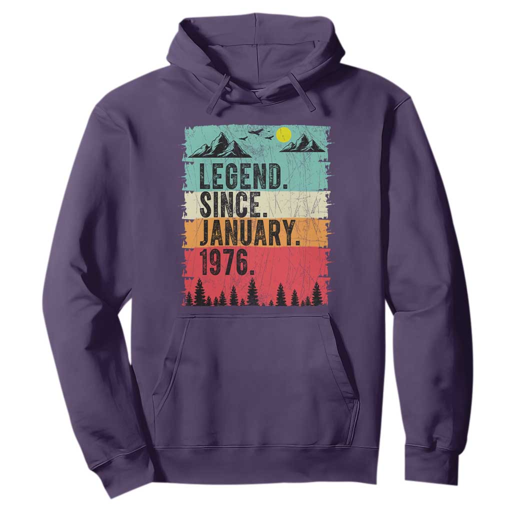 Personalized 1976 Birthday Hoodie Custom Date Vintage Retro 50th Birthday Gifts 50 Years Old TS10 Purple Print Your Wear