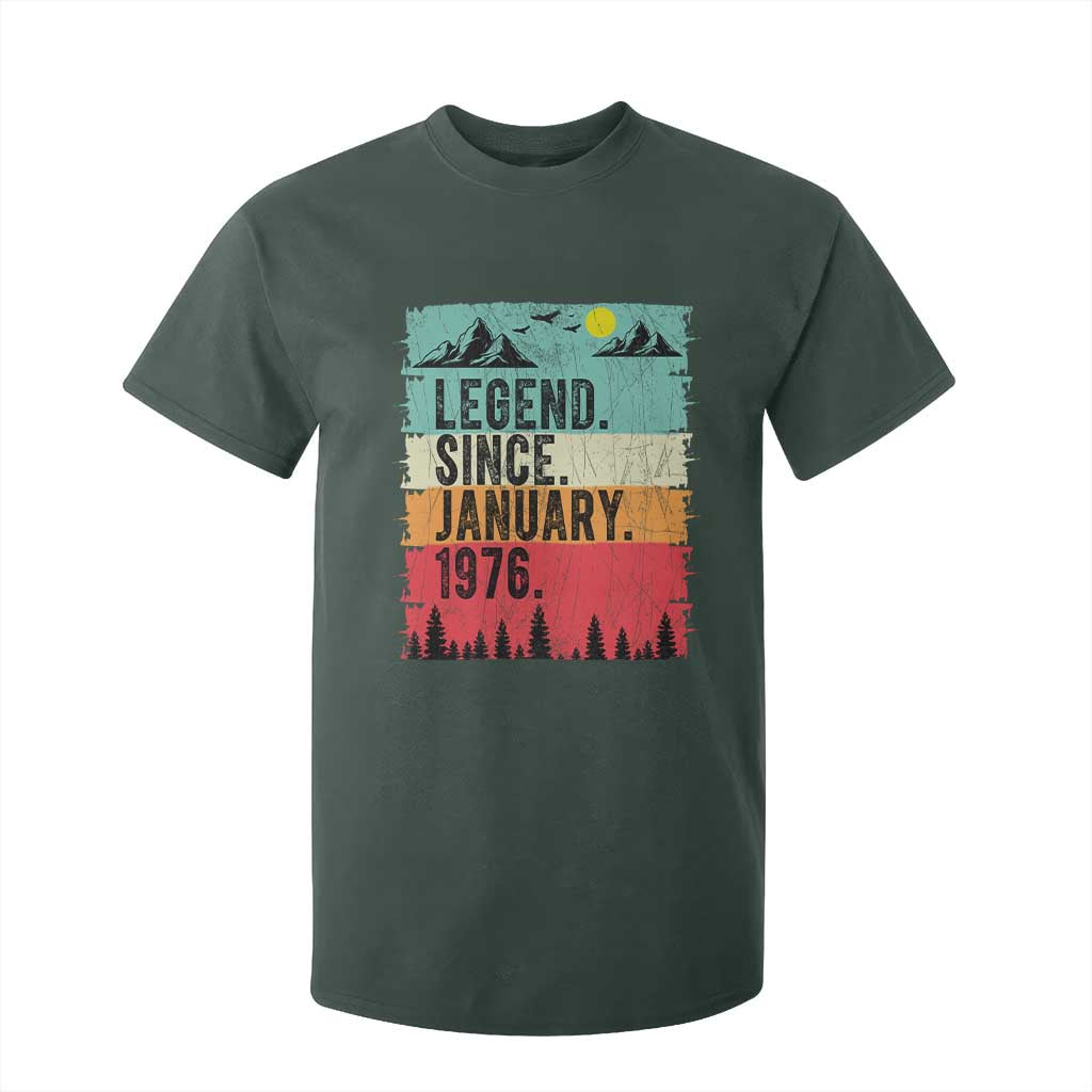 Personalized 1976 Birthday T Shirt For Kid Custom Date Vintage Retro 50th Birthday Gifts 50 Years Old TS10 Dark Forest Green Print Your Wear