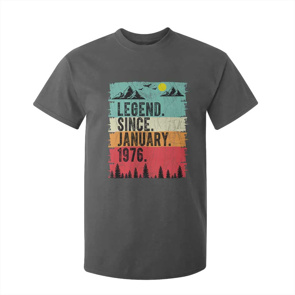 Personalized 1976 Birthday T Shirt For Kid Custom Date Vintage Retro 50th Birthday Gifts 50 Years Old TS10 Dark Heather Print Your Wear